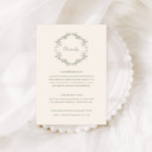 Rustieke  Wijze Bloemen Trouwdetails Informatiekaartje