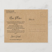 Rustieke wijziging van de datum uitgesteld geannul briefkaart (Achterkant)