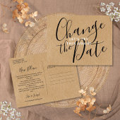 Rustieke wijziging van de datum uitgesteld geannul briefkaart