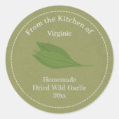 Rustieke Wild Garlic Label Sticker (Voorkant)