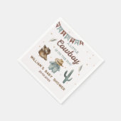 Rustieke Wild West Cowboy Baby shower Papier Borde Servet (Hoek)