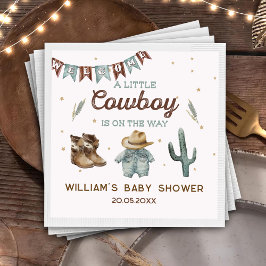 Rustieke Wild West Cowboy Baby shower Papier Borde Servet