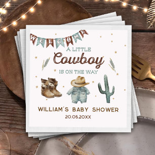 Rustieke Wild West Cowboy Baby shower Papier Borde Servet