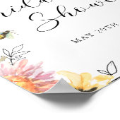 Rustieke Wildbloem Bruidsdouche Welkom Bord Poster (Hoek)