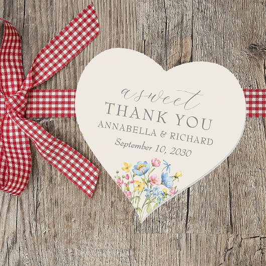 Rustieke Wildbloem Trouwhartsticker Hart Sticker