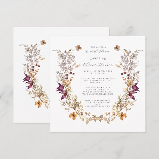 Rustieke Wildbloemen Bloemen Bloemen Vrijgezellenf Kaart (Voorkant / Achterkant)