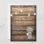 Rustieke Wildbloemen Boeket Mason Jar Bruiloft | Kaart (Voorkant)
