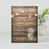 Rustieke Wildbloemen Boeket Mason Jar Bruiloft | Kaart (Staand voorkant)