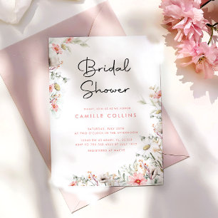 Rustieke Wildbloemen Bruids Douche Uitnodiging