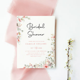 Rustieke Wildbloemen Bruids Douche Uitnodiging