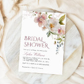 Rustieke Wildbloemen Bruids Douche Uitnodiging