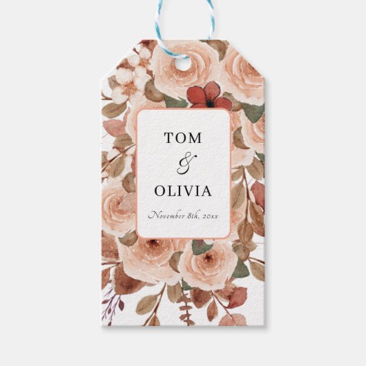 Rustieke Wildbloemen Bruiloft Cadeaulabel (Voorkant)