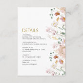 Rustieke Wildbloemen Bruiloft Details Behuizing Ka Informatiekaartje (Voorkant)