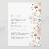 Rustieke Wildbloemen Bruiloft Menu (Voorkant)