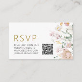Rustieke Wildbloemen Bruiloft QR RSVP Informatiekaartje (Voorkant)