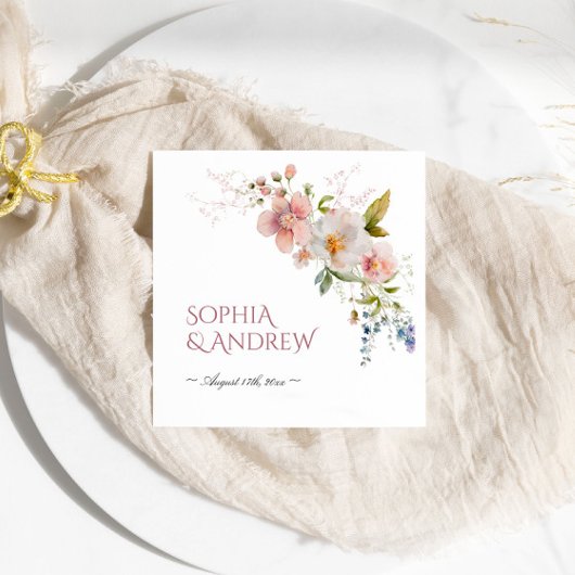 Rustieke Wildbloemen Bruiloft servetten