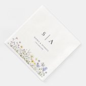 Rustieke Wildbloemen Bruiloft servetten (Hoek)