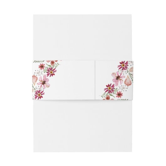 Rustieke Wildbloemen bruiloft uitnodiging buik ban Uitnodigingen Wikkel (Achterkant Voorbeeld)