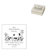 Rustieke Wildbloemen Elegant familie retour adres Rubberstempel (Gestempeld)
