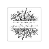 Rustieke Wildbloemen Elegante grillige bibliotheek Rubberstempel (Afrduk)