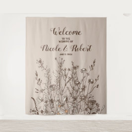 Rustieke Wildbloemen Herfst Bloemen Bruiloft Achte Wandkleed