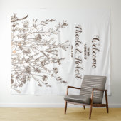 Rustieke Wildbloemen Herfst Bloemen Bruiloft Achte Wandkleed (In Situ (horizontaal))