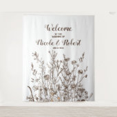 Rustieke Wildbloemen Herfst Bloemen Bruiloft Achte Wandkleed (Voorkant)