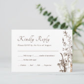 Rustieke Wildbloemen Herfst Bloemen Bruiloft RSVP (Staand voorkant)