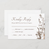 Rustieke Wildbloemen Herfst Bloemen Bruiloft RSVP (Voorkant / Achterkant)