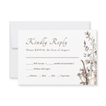 Rustieke Wildbloemen Herfst Bloemen Bruiloft RSVP