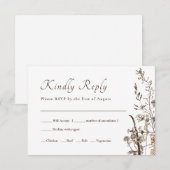 Rustieke Wildbloemen Herfst Bloemen Bruiloft RSVP Kaartje (Voorkant / Achterkant)