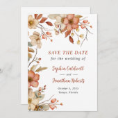 Rustieke Wildbloemen herfst bruiloft Save The Date (Voorkant / Achterkant)