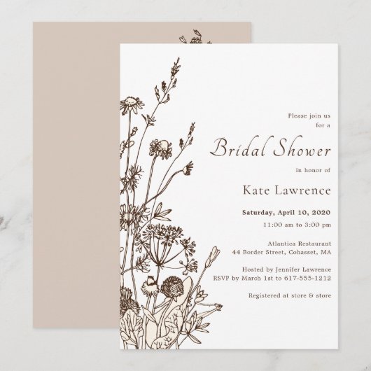 Rustieke Wildbloemen Herfst Vrijgezellenfeest Kaart (Voorkant / Achterkant)