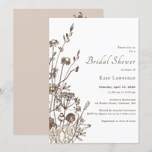 Rustieke Wildbloemen Herfst Vrijgezellenfeest Kaart