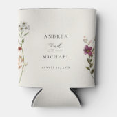 Rustieke Wildbloemen Ivoor Cream Romantische Bruil Blikjeskoeler (Voorkant)