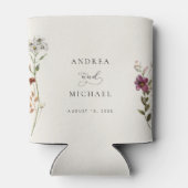 Rustieke Wildbloemen Ivoor Cream Romantische Bruil Blikjeskoeler (Achterkant)