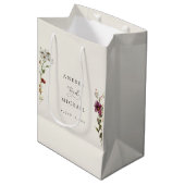 Rustieke Wildbloemen Ivoor Cream Romantische Bruil Medium Cadeauzakje (Voorkant Gekanteld)