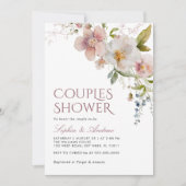 Rustieke Wildbloemen Koppels Douche Uitnodiging (Voorkant)