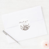 Rustieke Wildbloemen Kruid Aarde Bloemen Dank u Ronde Sticker (Envelop)