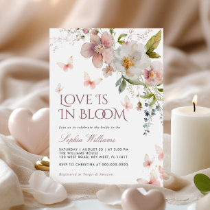 Rustieke Wildbloemen Liefde is in bloei uitnodigin Kaart