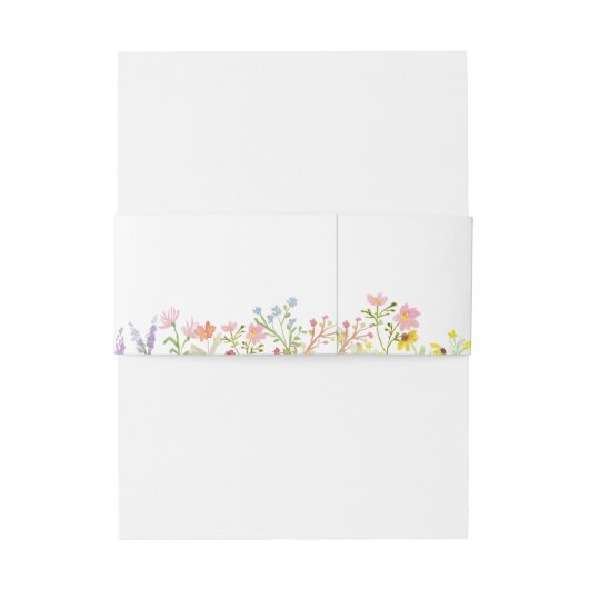 Rustieke Wildbloemen Monogram Bruiloft Uitnodigingen Wikkel (Achterkant Voorbeeld)