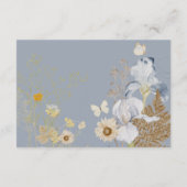 Rustieke Wildbloemen Monogram Stoffig Blauw Detail Informatiekaartje (Achterkant)