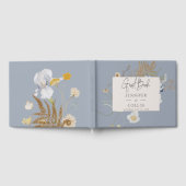 Rustieke Wildbloemen Monogram Stoffig Blauw Gastenboek (Volledig)