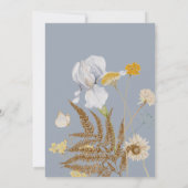 Rustieke Wildbloemen Monogram Stoffig Blauw Kaart (Achterkant)