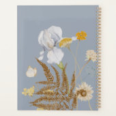 Rustieke Wildbloemen Monogram Stoffig Blauw Planner (Achterkant)