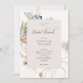 Rustieke Wildbloemen op Cream Bridal Brunch Kaart (Voorkant)