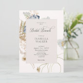 Rustieke Wildbloemen op Cream Bridal Brunch Kaart (Staand voorkant)