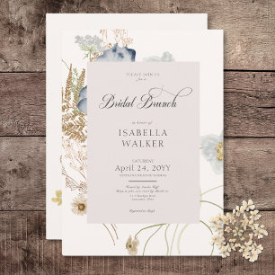 Rustieke Wildbloemen op Cream Bridal Brunch Kaart