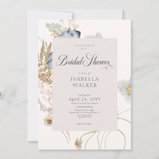 Rustieke Wildbloemen op Cream Vrijgezellenfeest Kaart (Voorkant)