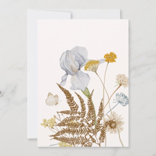 Rustieke Wildbloemen op Cream Vrijgezellenfeest Kaart (Achterkant)